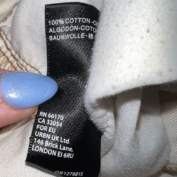 BDG Urban Outfitters Off White Distressed Loose Straight Leg Jean Size 24 - Picture 9 of 9